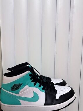 Jordan Mid Teal Black White High-Top Sneakers